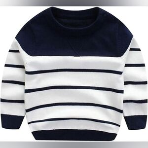 Peecabe Cable Knit Sweater for Boys Girls Long Sleeve Crewneck Striped SZ 5T